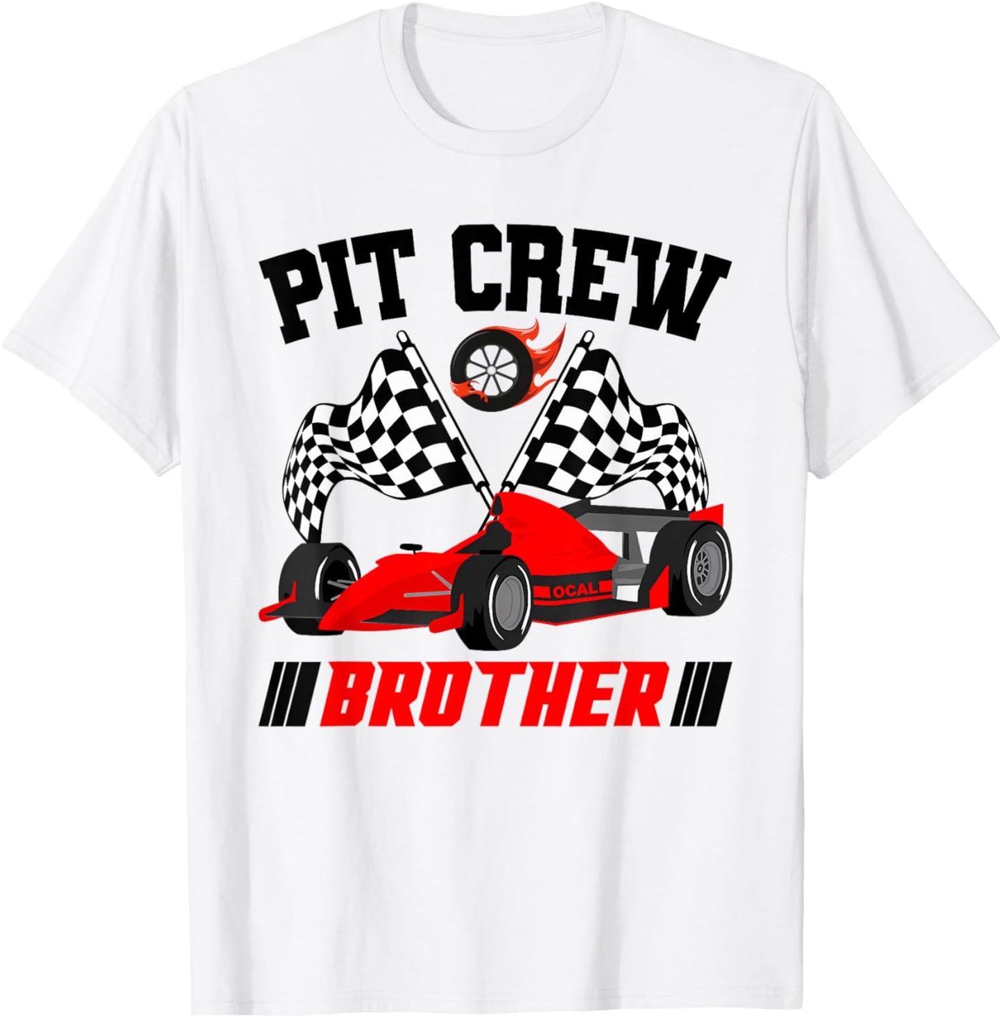 Brother Pit Crew Race Birthday Party Racing Matching Family T-Shirt - T-Shirt | White