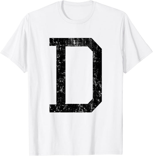 Letter D Capital Alphabet Initial School College Varsity T-Shirt - T-Shirt | White