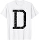 Letter D Capital Alphabet Initial School College Varsity T-Shirt - T-Shirt | White