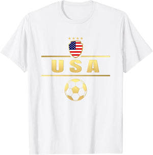 American Flag Soccer Shirt Women's Soccer Girls Soccer T-Shirt - T-Shirt | White