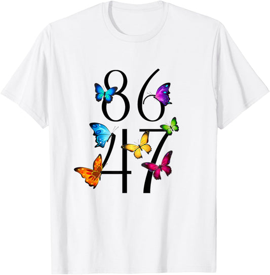 8647 anti Trump 86 47 Floral T-Shirt - T-Shirt | White