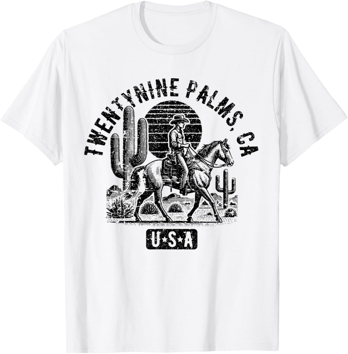 Twentynine Palms California USA Distressed Style Design T-Shirt - T-Shirt | White
