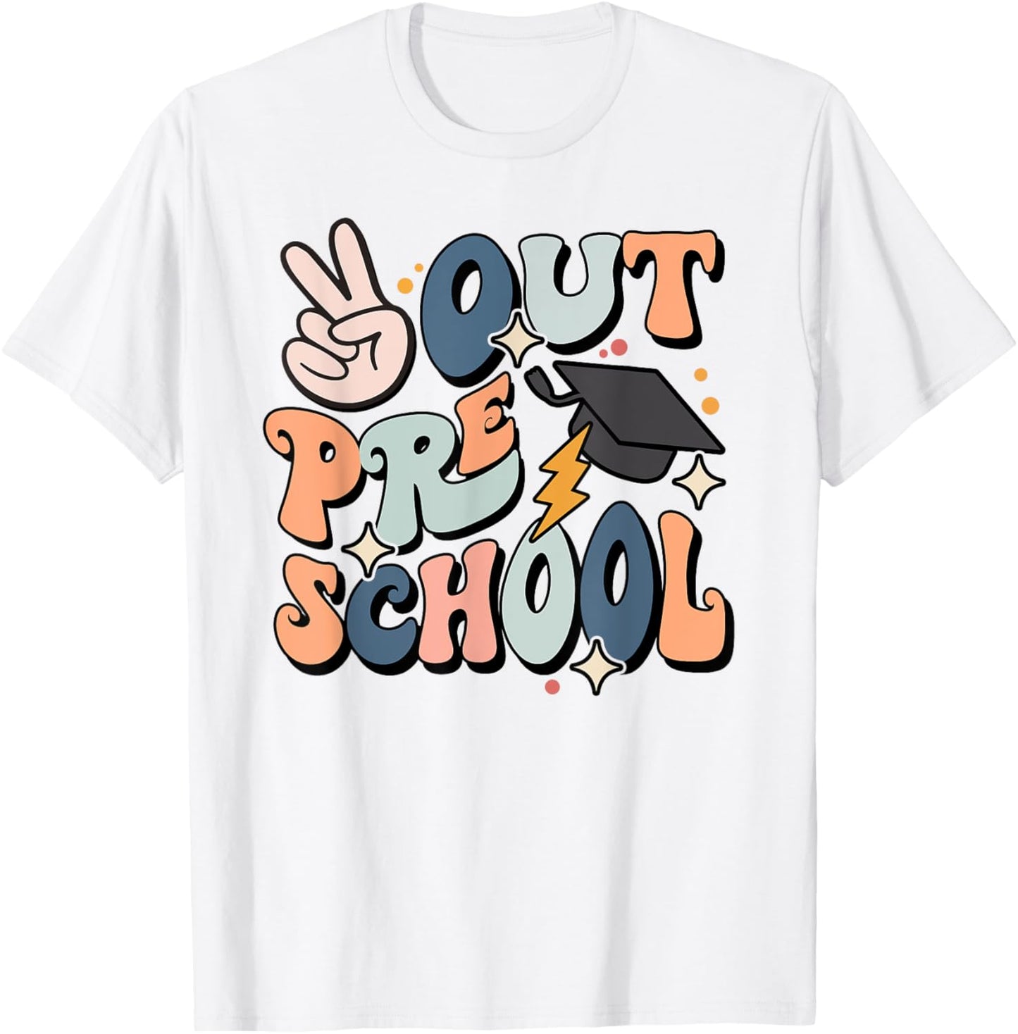 Last Day Of Preschool Smile Face Peace Out Preschool Kids T-Shirt - T-Shirt | White