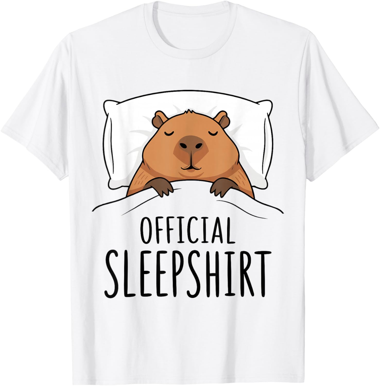 Capybara Official Sleep T-Shirt - T-Shirt | White