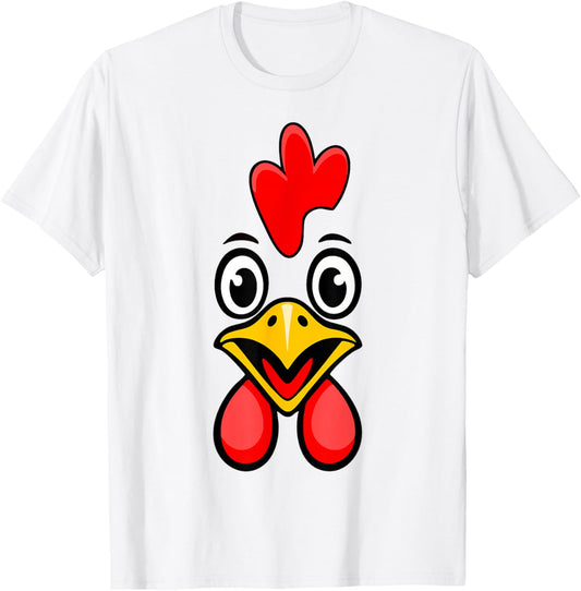 Chicken Shirt Adult Kids Men Women Chicken Face T Shirt T-Shirt - T-Shirt | White
