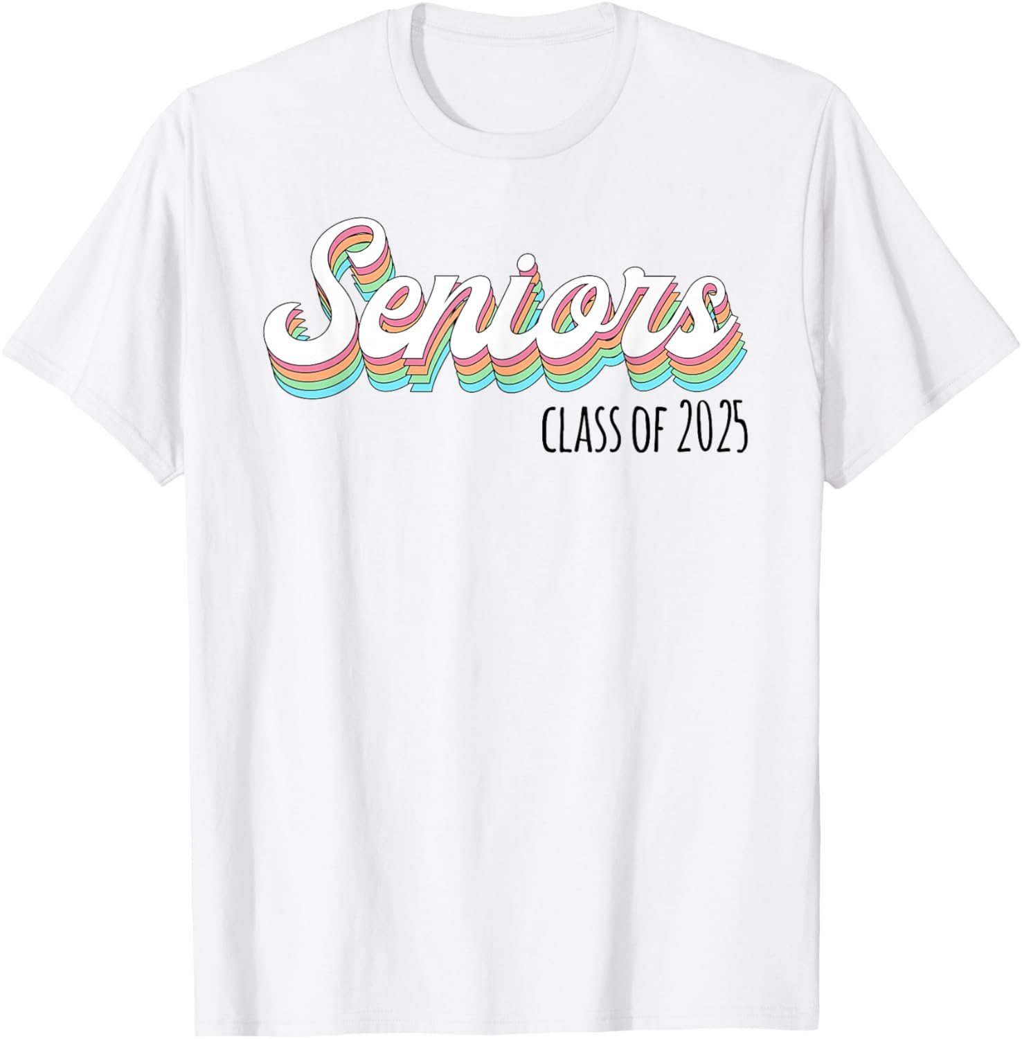 Retro Seniors Class of 2025: Senior Back to School T-Shirt - T-Shirt | White