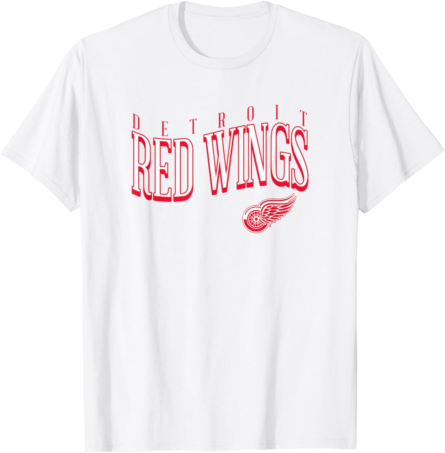 Detroit Red Wings Wave Heather Gray NHL Officially Licensed T-Shirt - T-Shirt | White