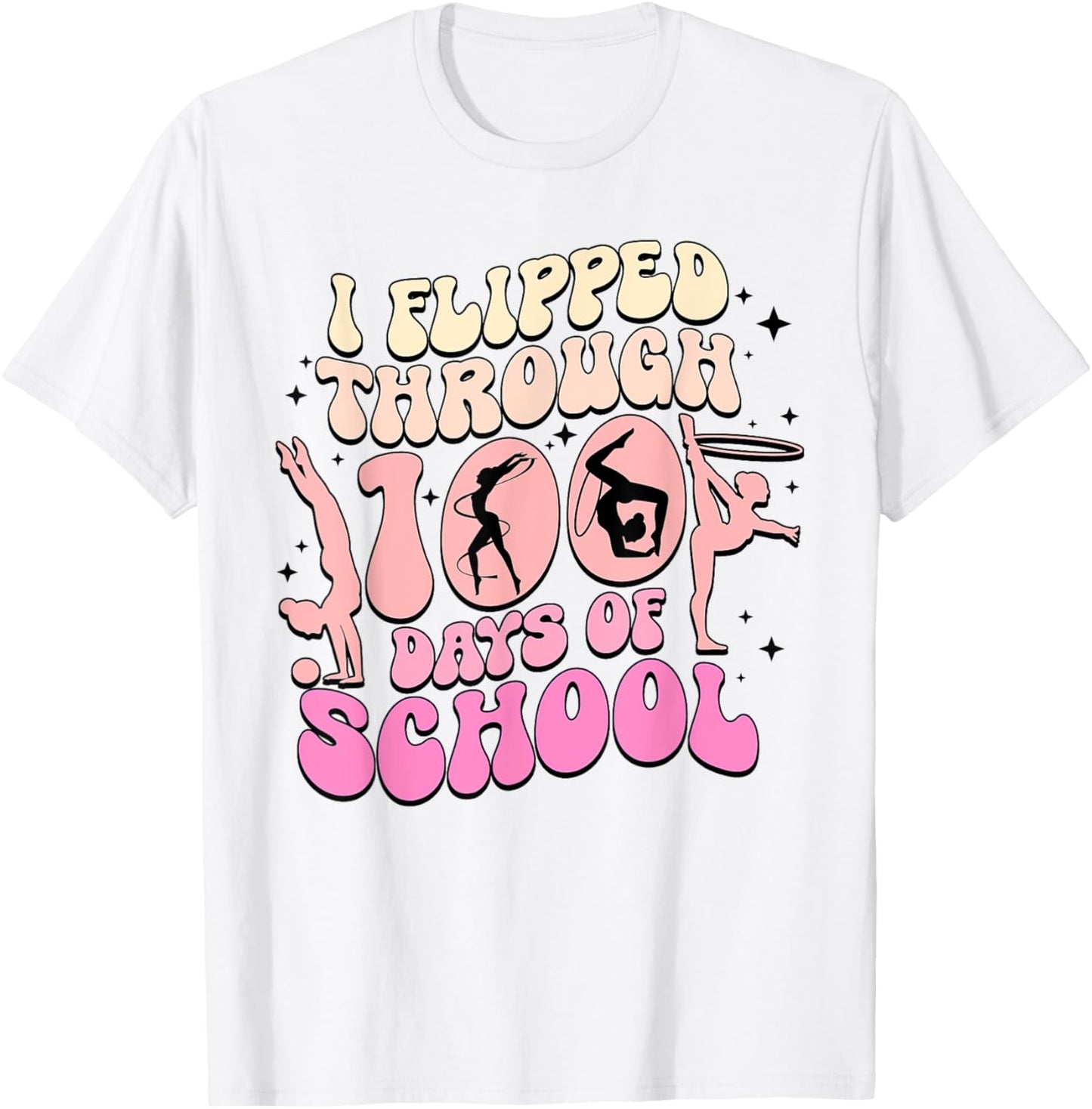 I Flipped Through 100 Days Of School Gymnastics Women Kids T-Shirt - T-Shirt | White