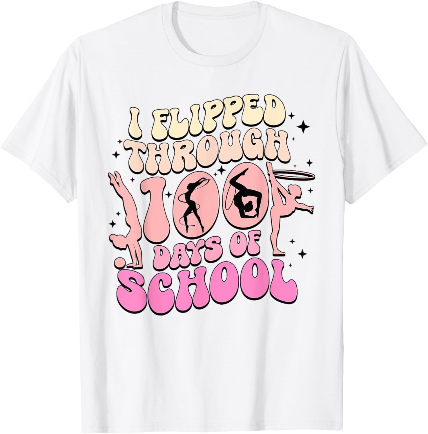 I Flipped Through 100 Days Of School Gymnastics Women Kids T-Shirt - T-Shirt | White