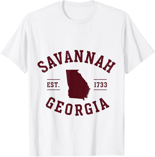 Savannah Georgia Est 1733 Vintage City T-Shirt - T-Shirt | White