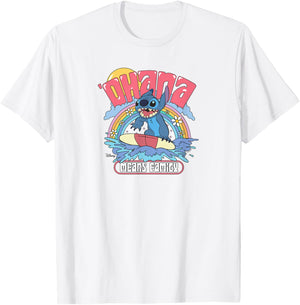 Lilo & Stitch - Ohana Means Family - Surf T-Shirt - T-Shirt | White