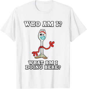 Disney Pixar Toy Story 4 Who Am I? Forky Portrait T-Shirt - T-Shirt | White