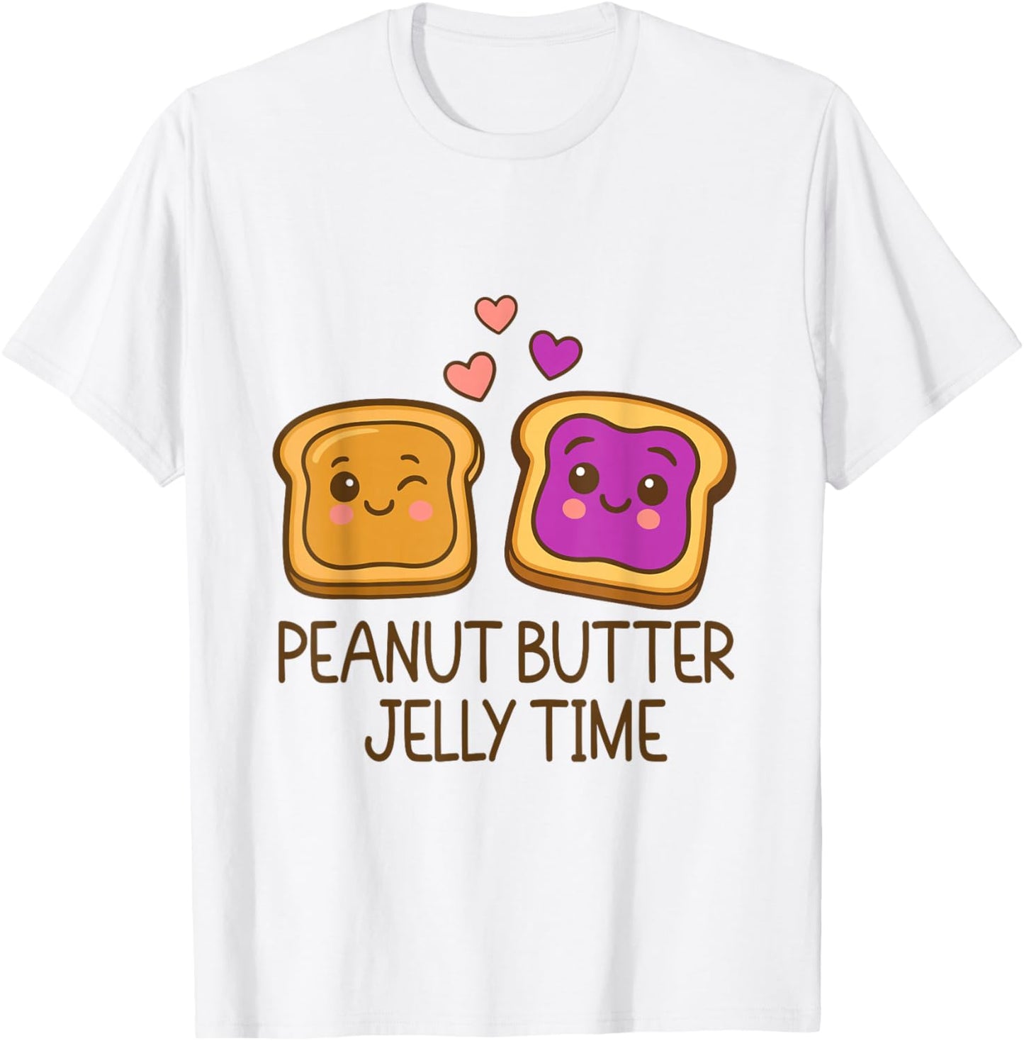 Cute Peanut Butter Jelly Time Kawaii Food Cartoon Humor T-Shirt - T-Shirt | White
