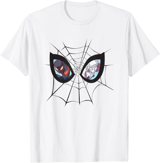 Marvel Comics Spider-Man Miles Morales Ghost Spider Eye Mask T-Shirt - T-Shirt | White