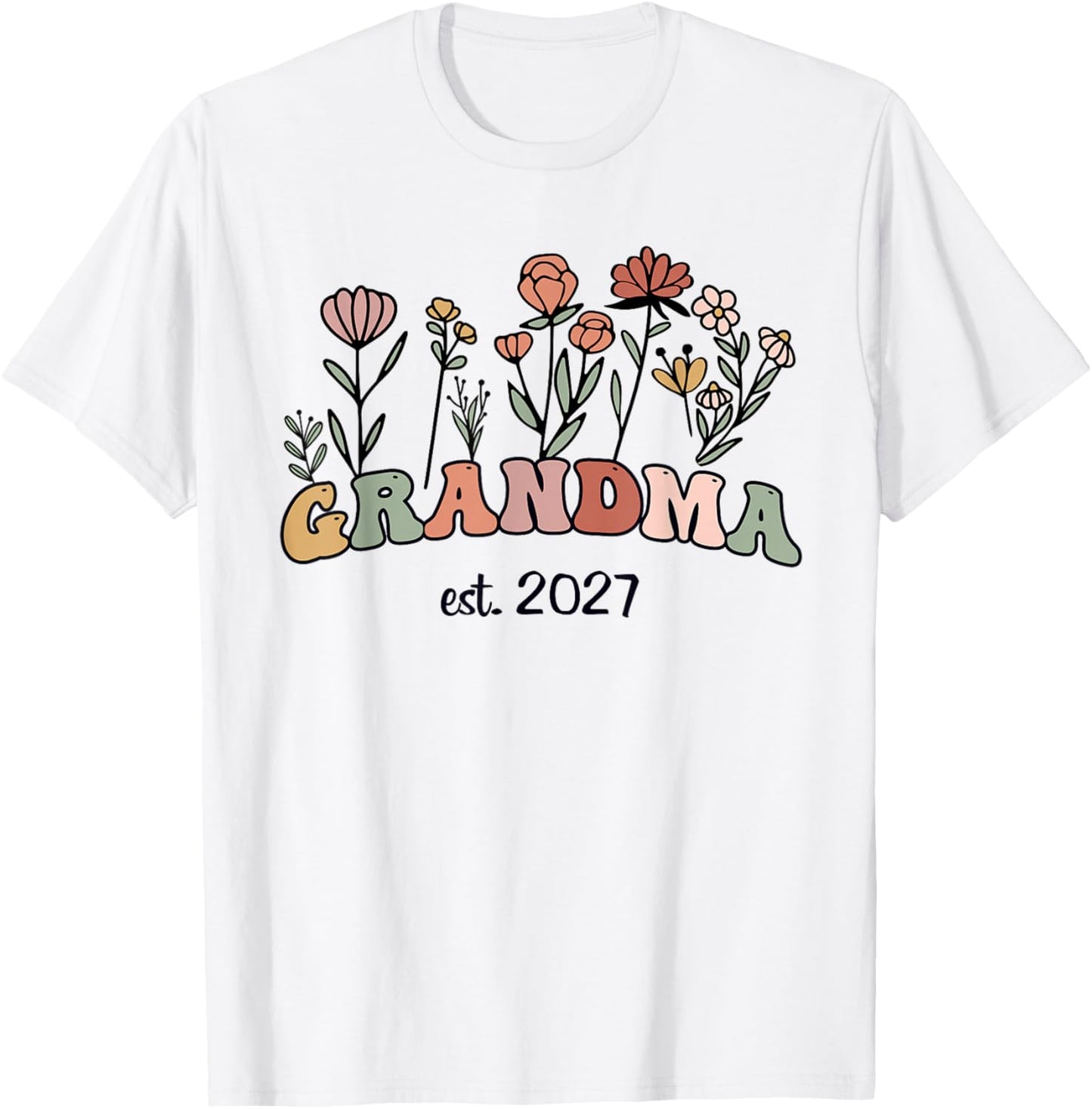 Promoted to Grandma Est 2027 New Grandma Women Grandmother T-Shirt - T-Shirt | White