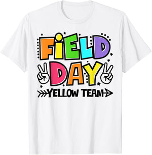 Field Day Yellow Team Funny For Teacher Kids Field Day Games T-Shirt - T-Shirt | White