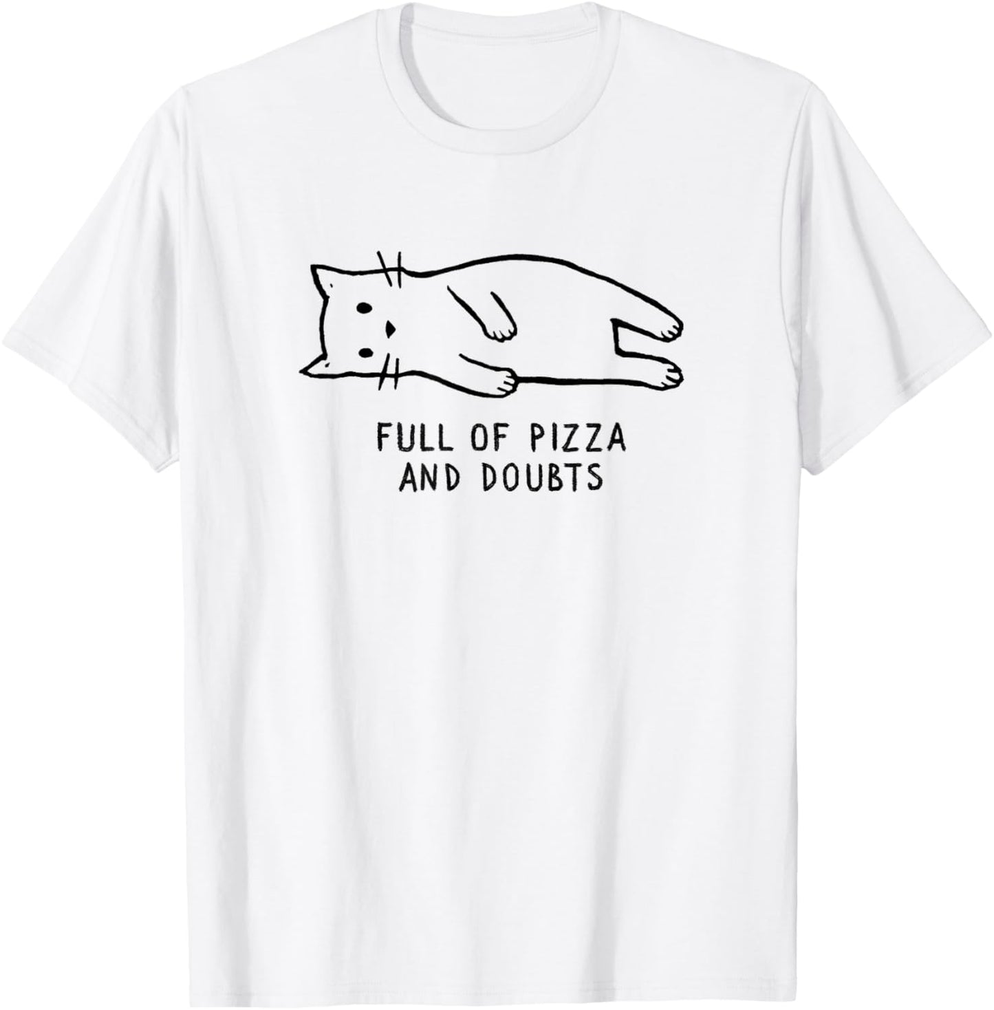 Threadless Fox Shiver Full Of Pizza And Doubts Graphic T-Shirt - T-Shirt | White