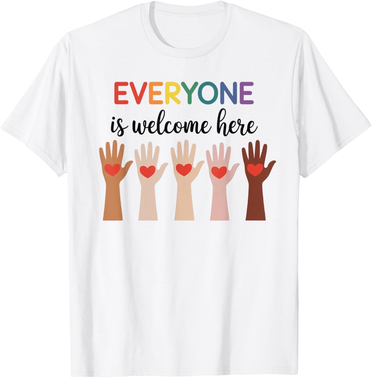 Everyone Is Welcome Here Idaho Teacher T-Shirt - T-Shirt | White