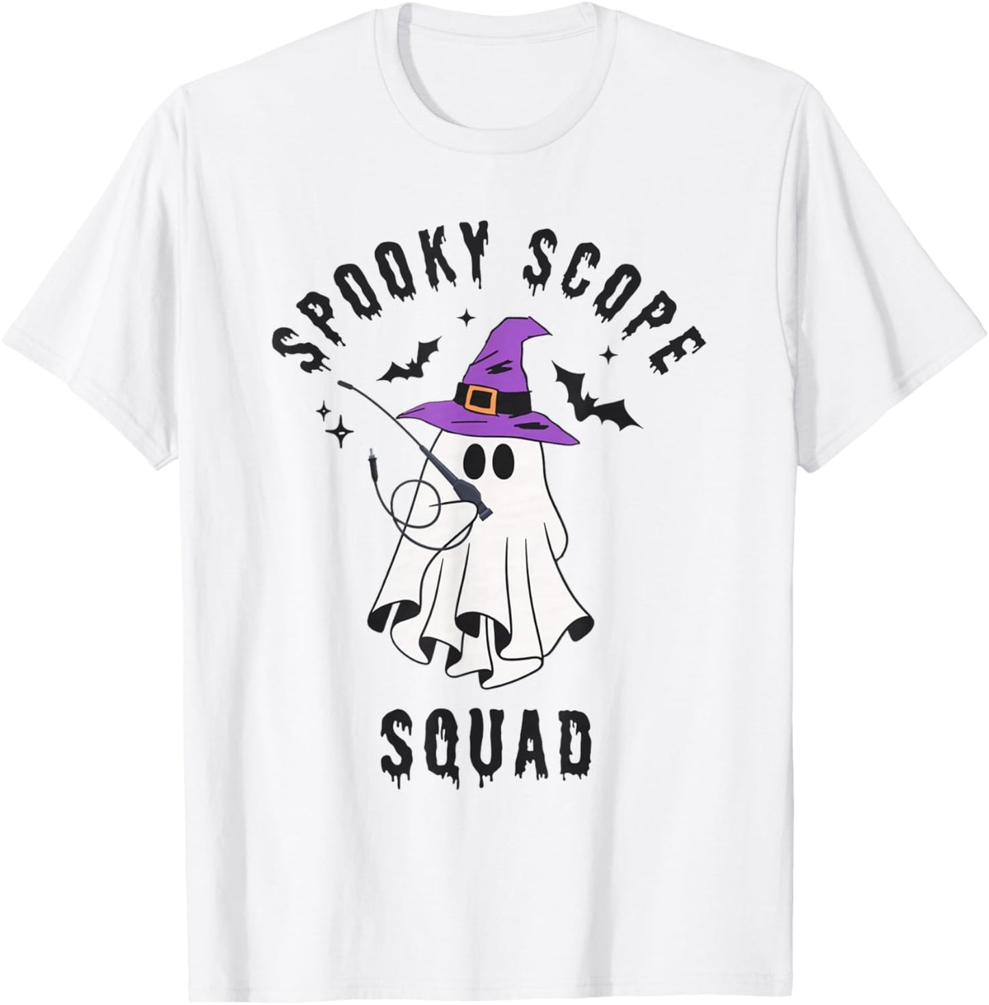 Spooky Scope Squad Halloween Ghost GI Nurse Endoscopy Nurse T-Shirt - T-Shirt | White