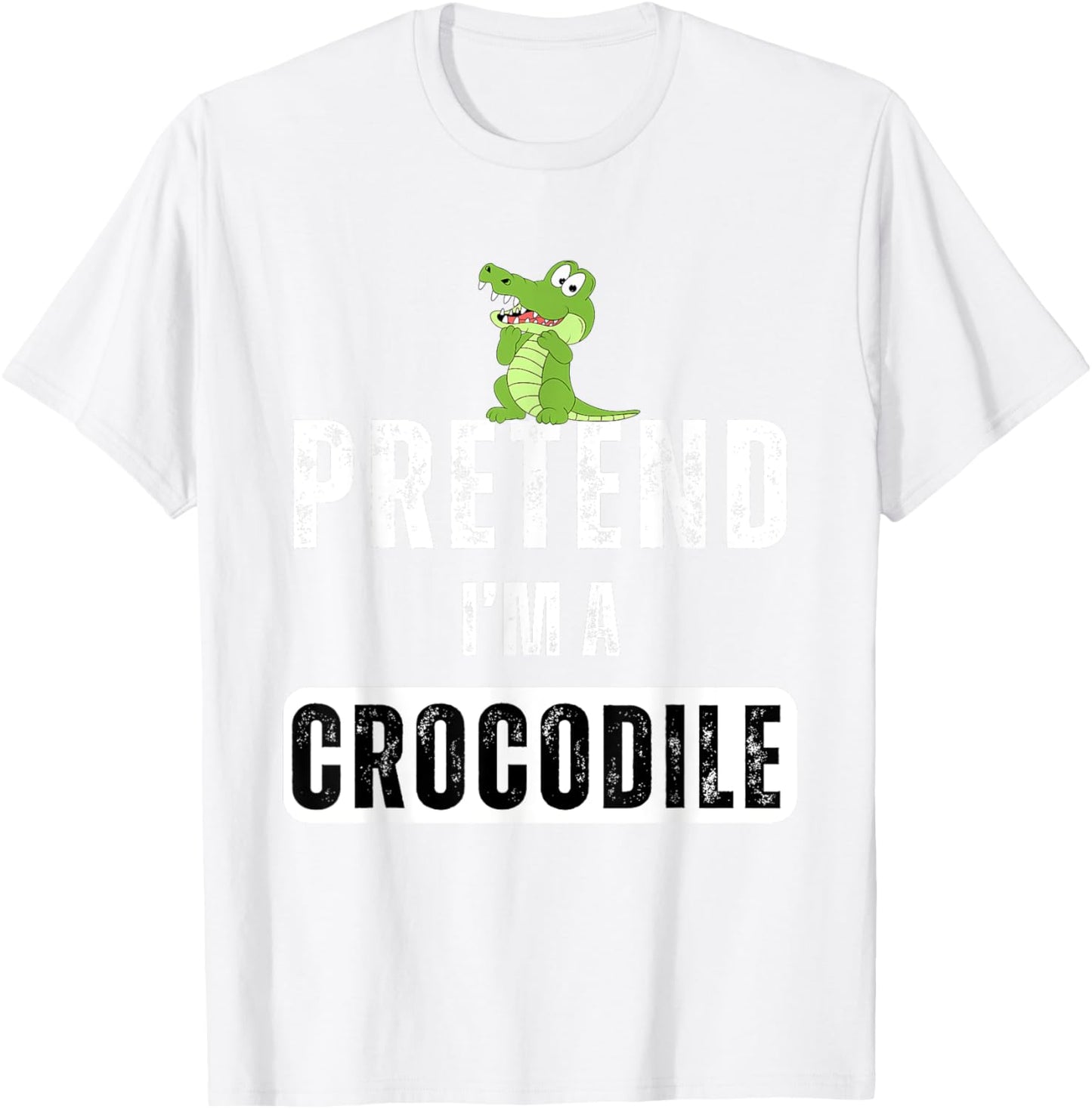 Pretend I'm a Crocodile Lazy Halloween Easy Costume T-Shirt - T-Shirt | White