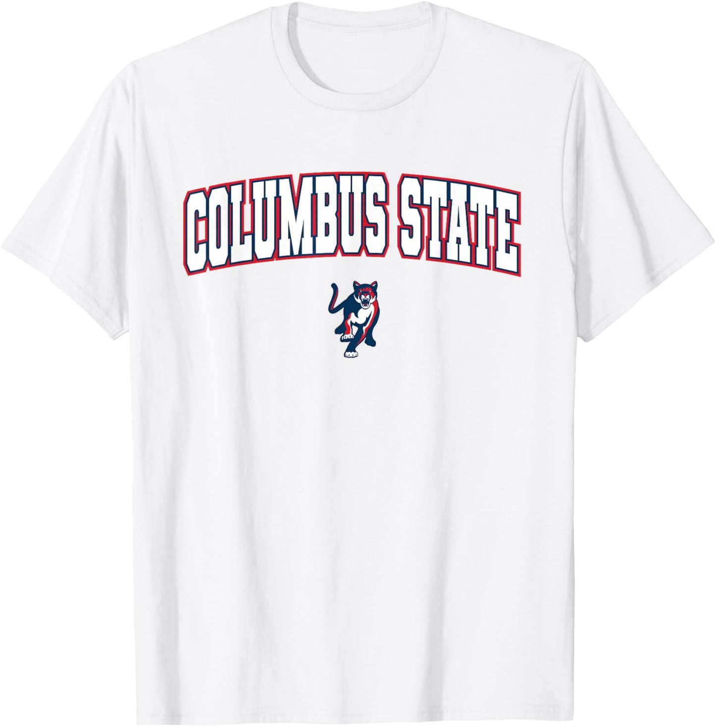 Columbus State University Cougars Arch Logo T-Shirt - T-Shirt | White