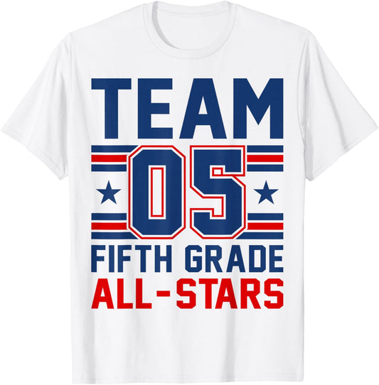 Kids Sports 05 Team Fifth Grade 5th Grade All Stars Jersey T-Shirt - T-Shirt | White