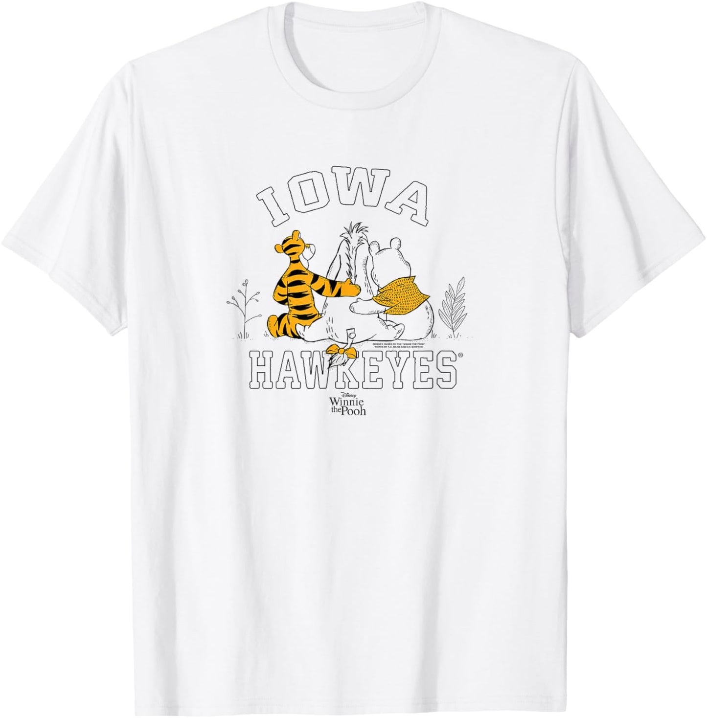 Iowa Hawkeyes Winnie The Pooh and Friends Gray T-Shirt - T-Shirt | White