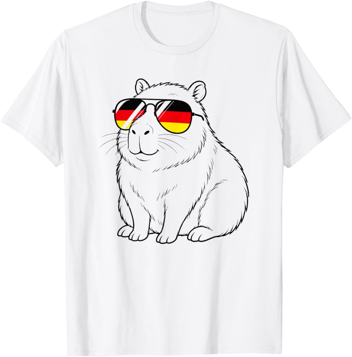 Deutsche Flagge Capybara deutsch Deutschland Wasserschweine T-Shirt - T-Shirt | White