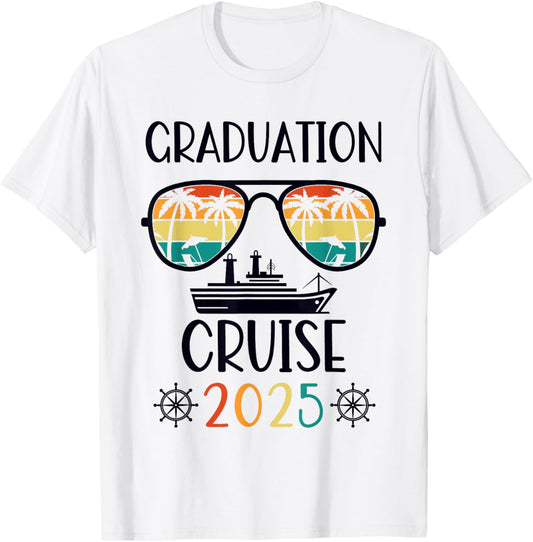 Graduation Cruise Trip Class Of 2025 Senior Summer Vacation T-Shirt - T-Shirt | White