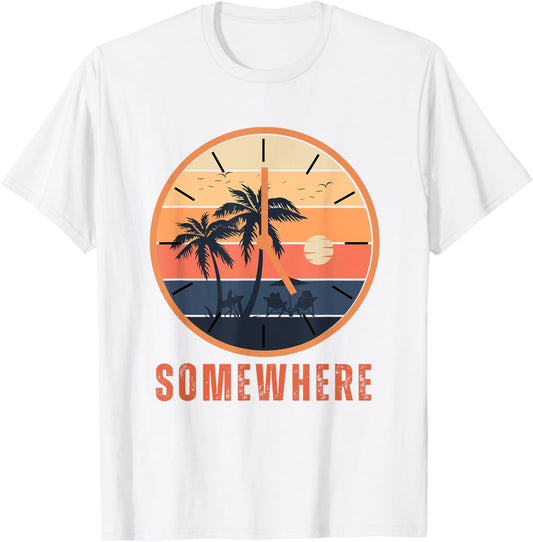 It's 5 O'clock Somewhere Retro Sunset Beach Shirt Women T-Shirt - T-Shirt | White