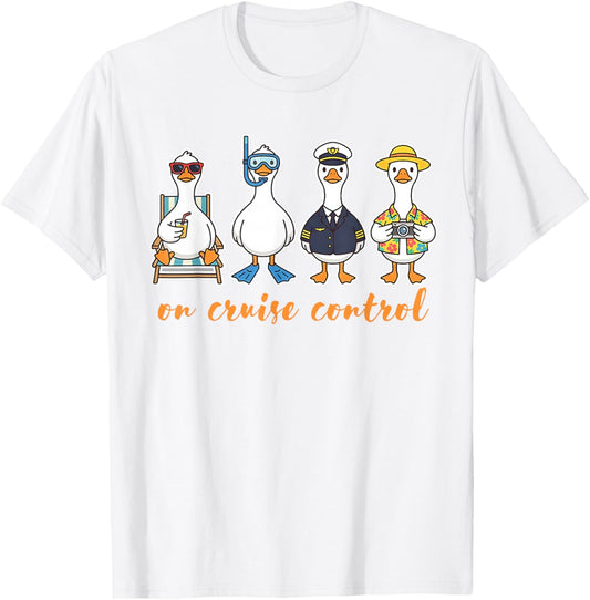 Cruise Trip Silly Goose Summer Vacation On Cruise A Control T-Shirt - T-Shirt | White