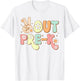 Peace Out Pre-K Funny Happy Last Day of School Groovy Retro T-Shirt - T-Shirt | White