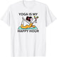 Funny Yoga Is My Happy Hour Martini T-Shirt - T-Shirt | White
