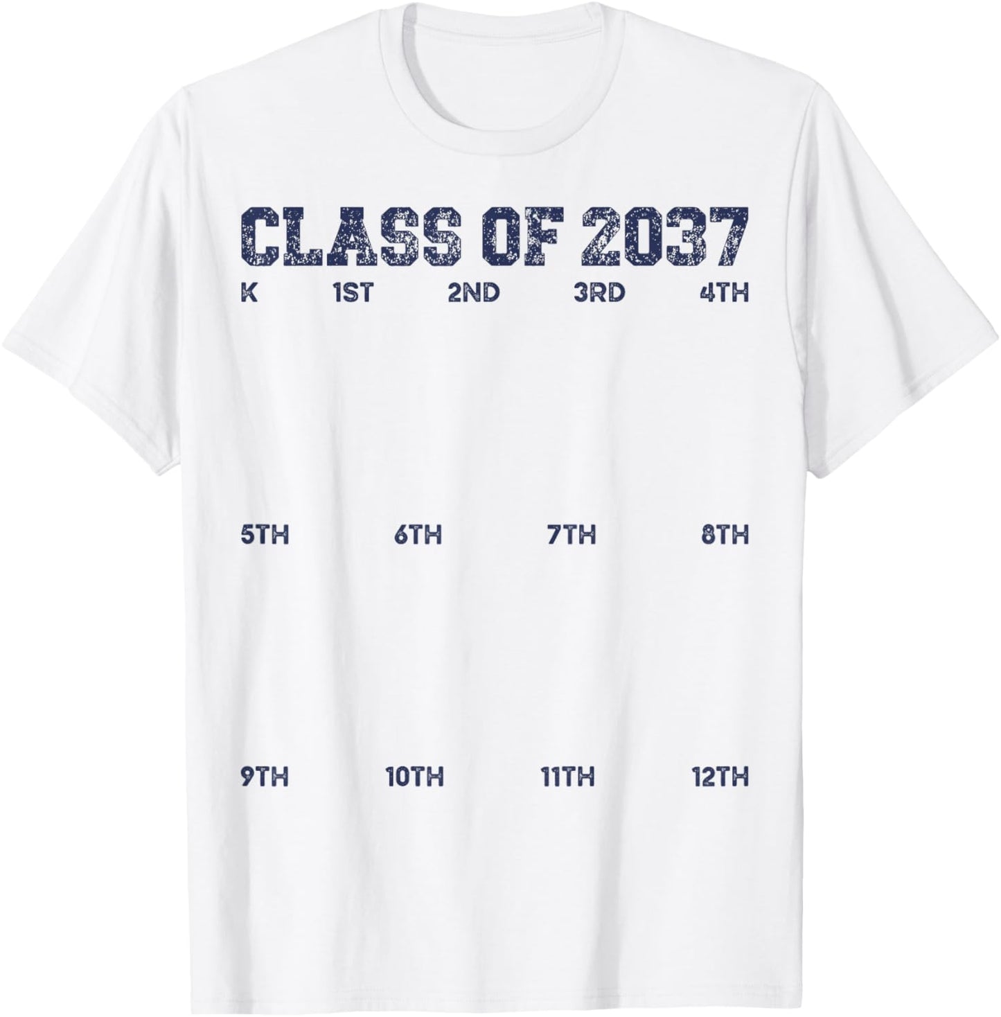 Class of 2037 Grow With Me Shirt 2037 Hand Print Kid K to 12 T-Shirt - T-Shirt | White