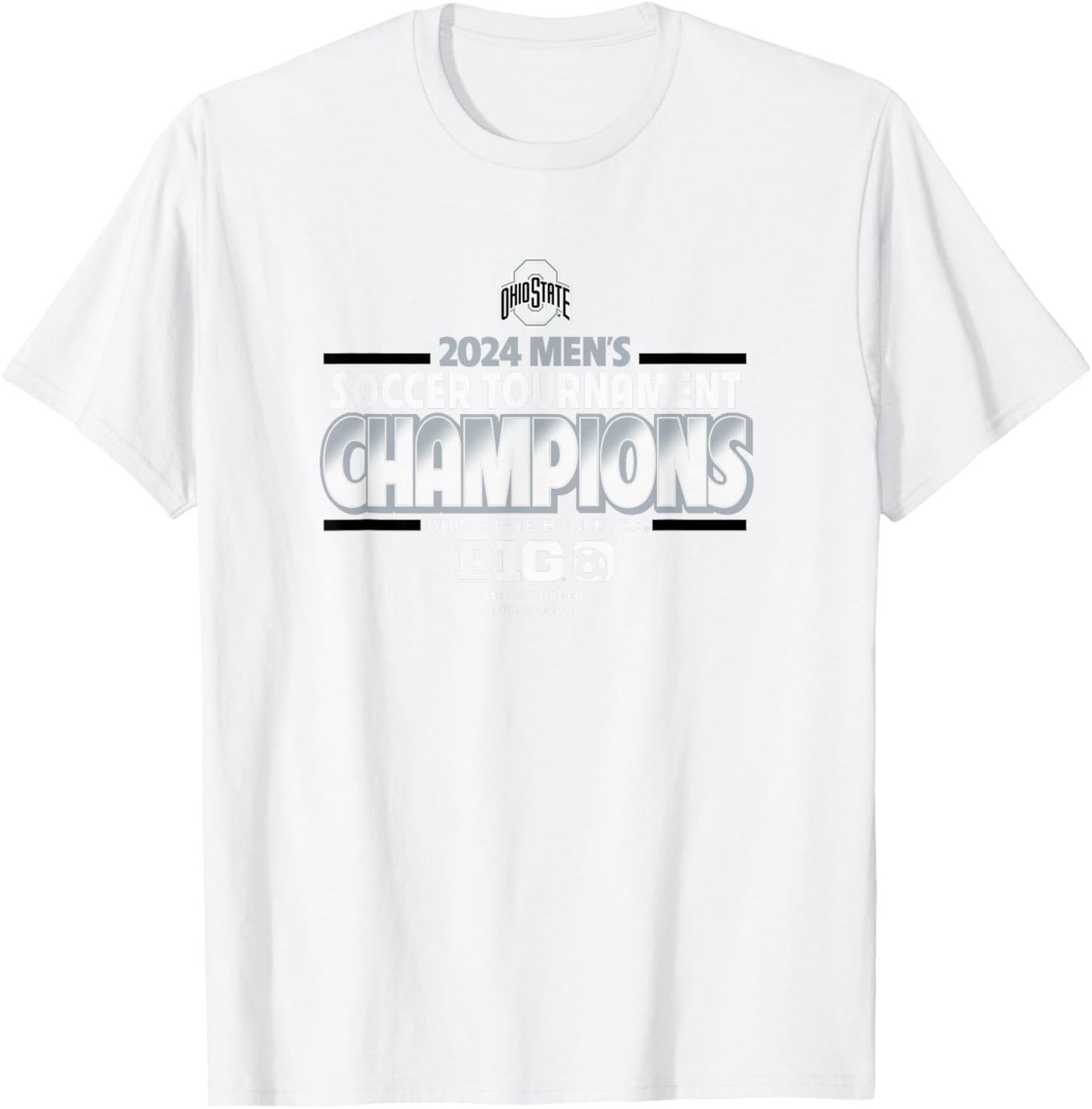 Ohio State Buckeyes Big Ten Champs 2024 Men's Soccer Red T-Shirt - T-Shirt | White