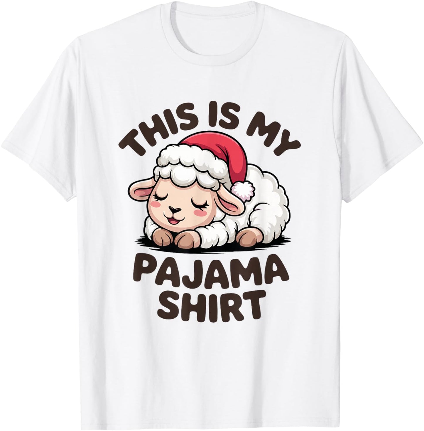 This is My Pajama Cute Lamb Christmas Pajamas T-Shirt - T-Shirt | White
