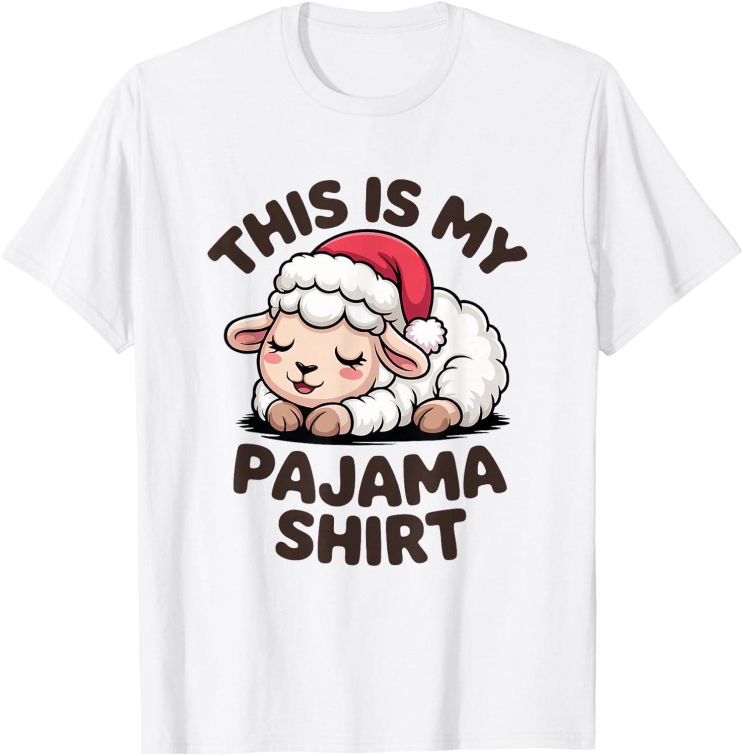 This is My Pajama Cute Lamb Christmas Pajamas T-Shirt - T-Shirt | White