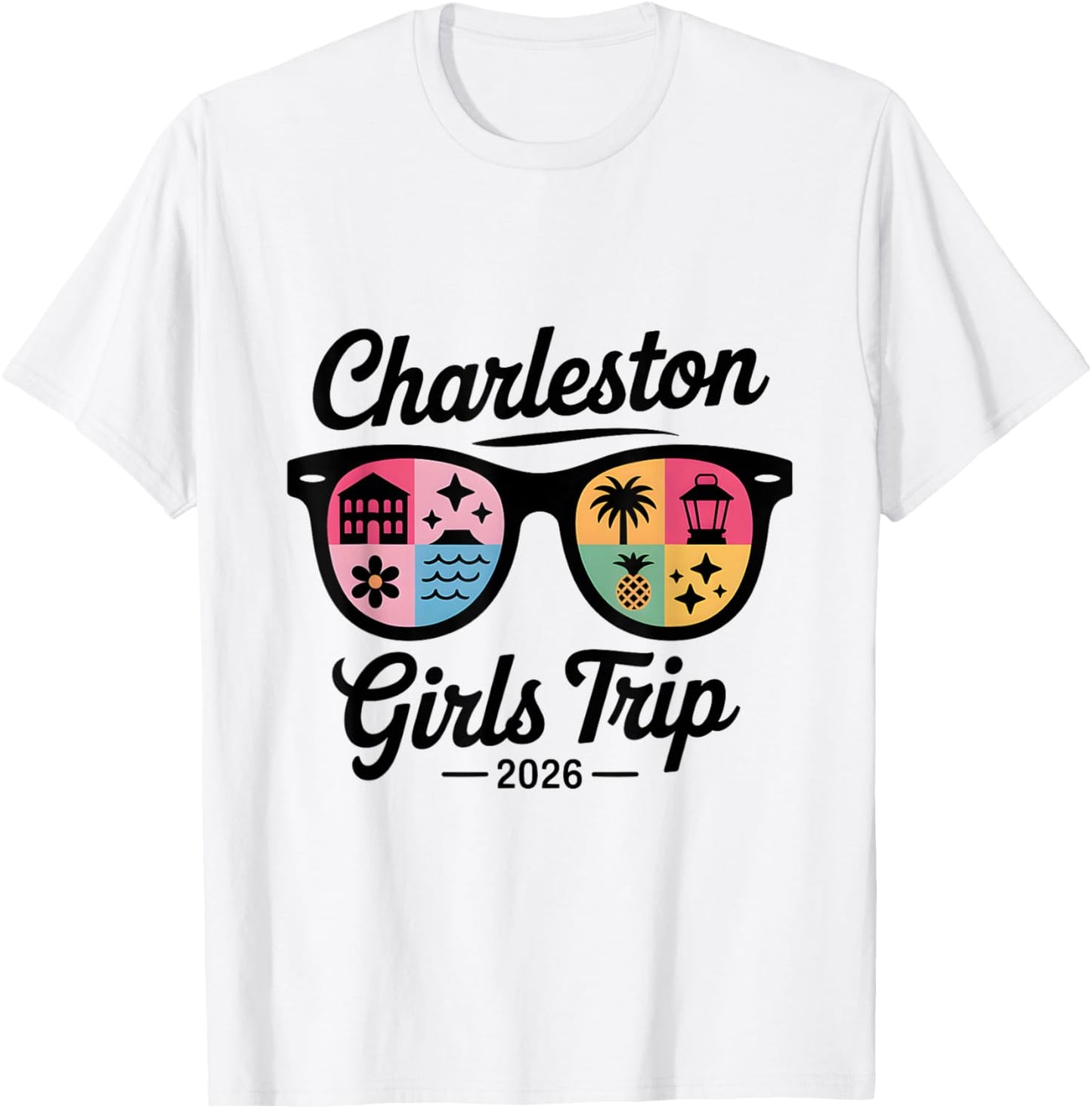Charleston Girls Trip 2026 Matching Group Vacation Squad T-Shirt - T-Shirt | White