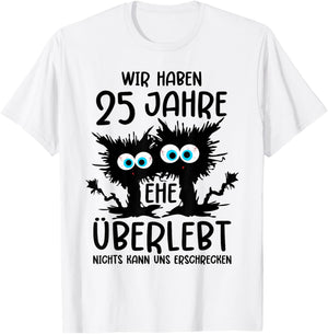 25 Jahre Verheiratet Silberhochzeit 25 Hochzeitstag T-Shirt - T-Shirt | White