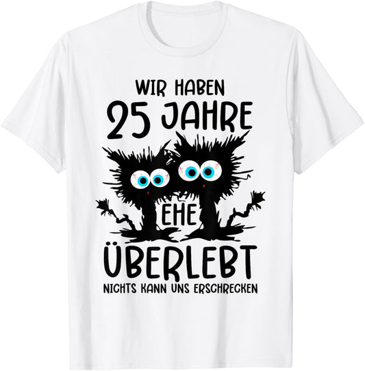 25 Jahre Verheiratet Silberhochzeit 25 Hochzeitstag T-Shirt - T-Shirt | White