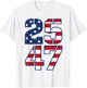 2547 Patriotic Vintage USA American Flag 25 47 T-Shirt - T-Shirt | White