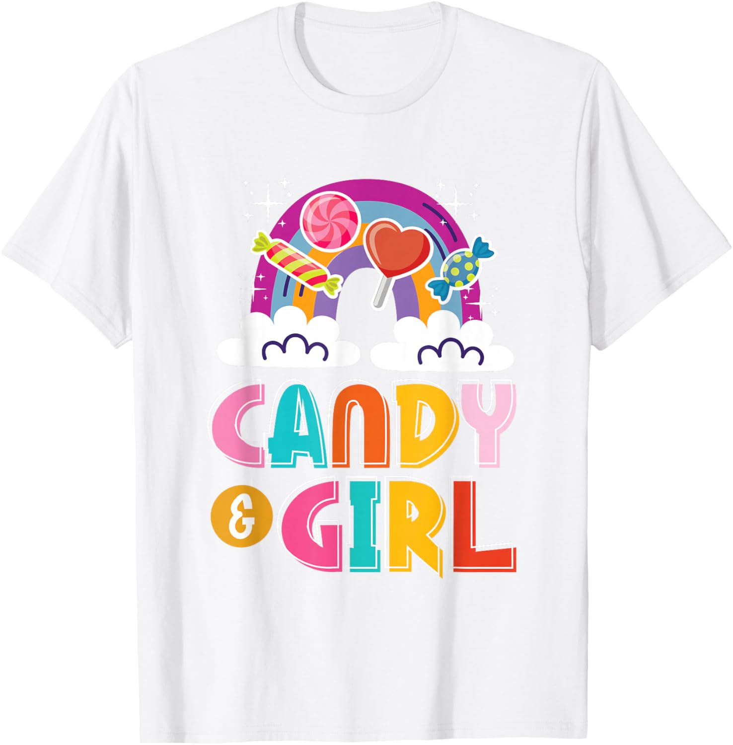 Cute Candy Girl Shirt Rainbow Cotton Candy T-Shirt - T-Shirt | White
