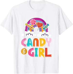 Cute Candy Girl Shirt Rainbow Cotton Candy T-Shirt - T-Shirt | White