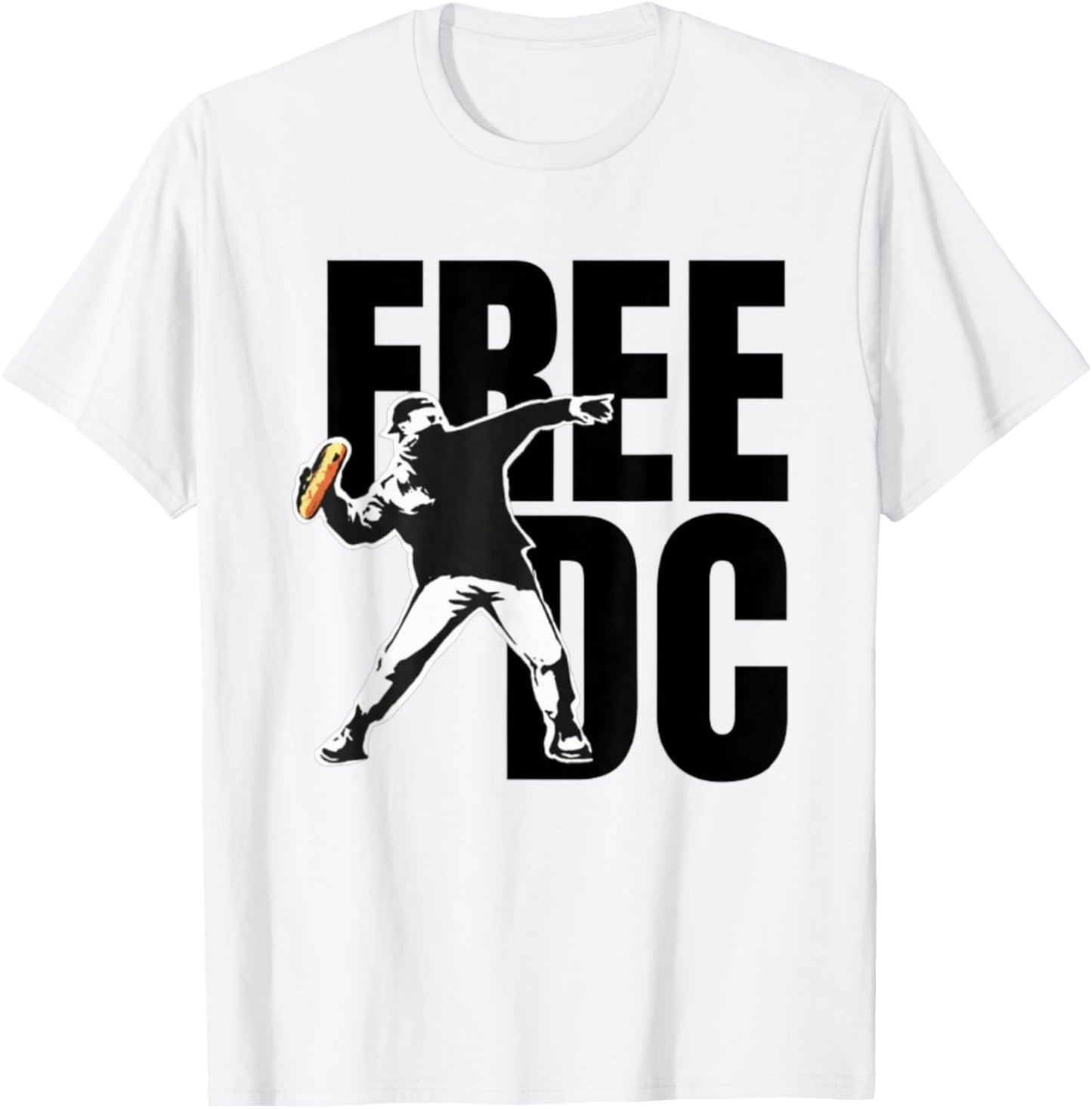 Free DC Funny Street Art Print for USA Lovers T-Shirt - T-Shirt | White