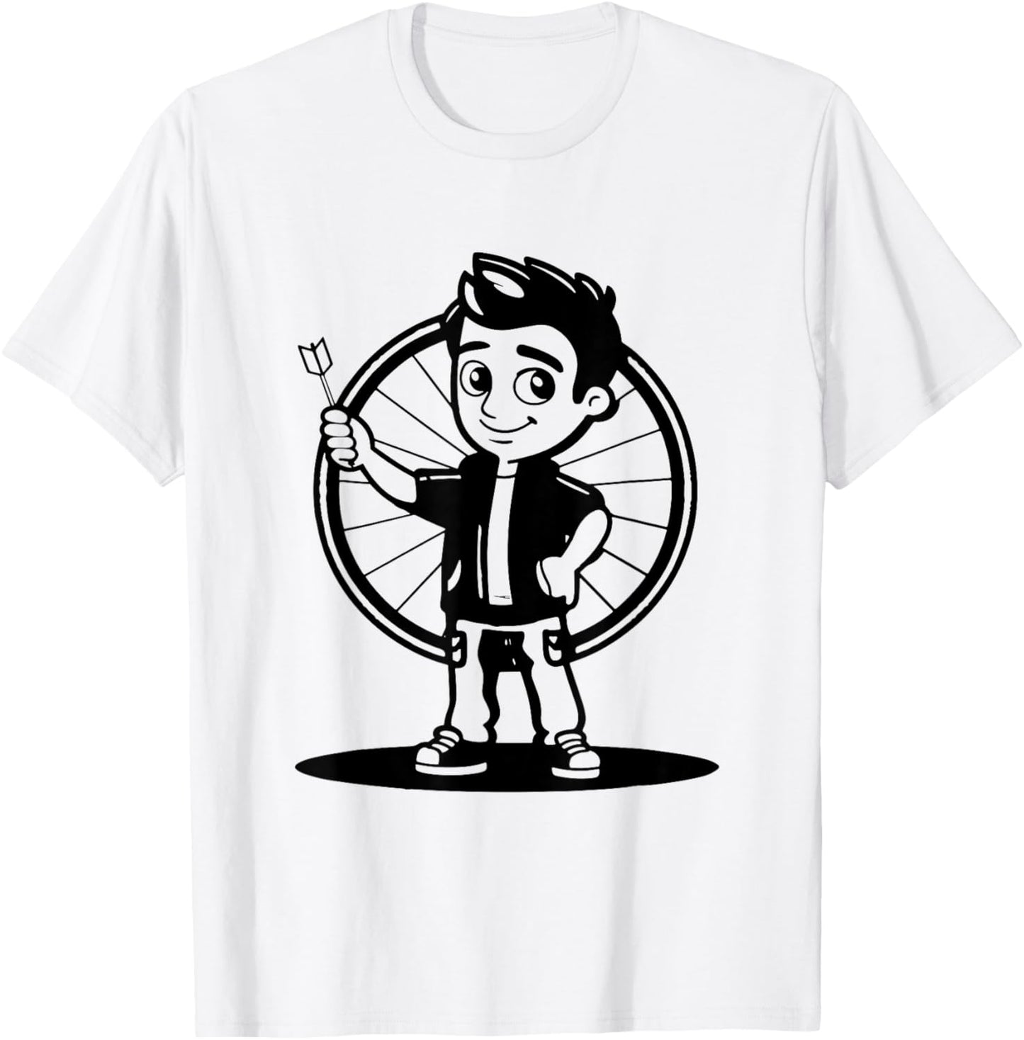 Darts Boy Cartoon Look for Boys T-Shirt - T-Shirt | White