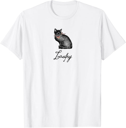 Laufey Black Cat T-Shirt - T-Shirt | White