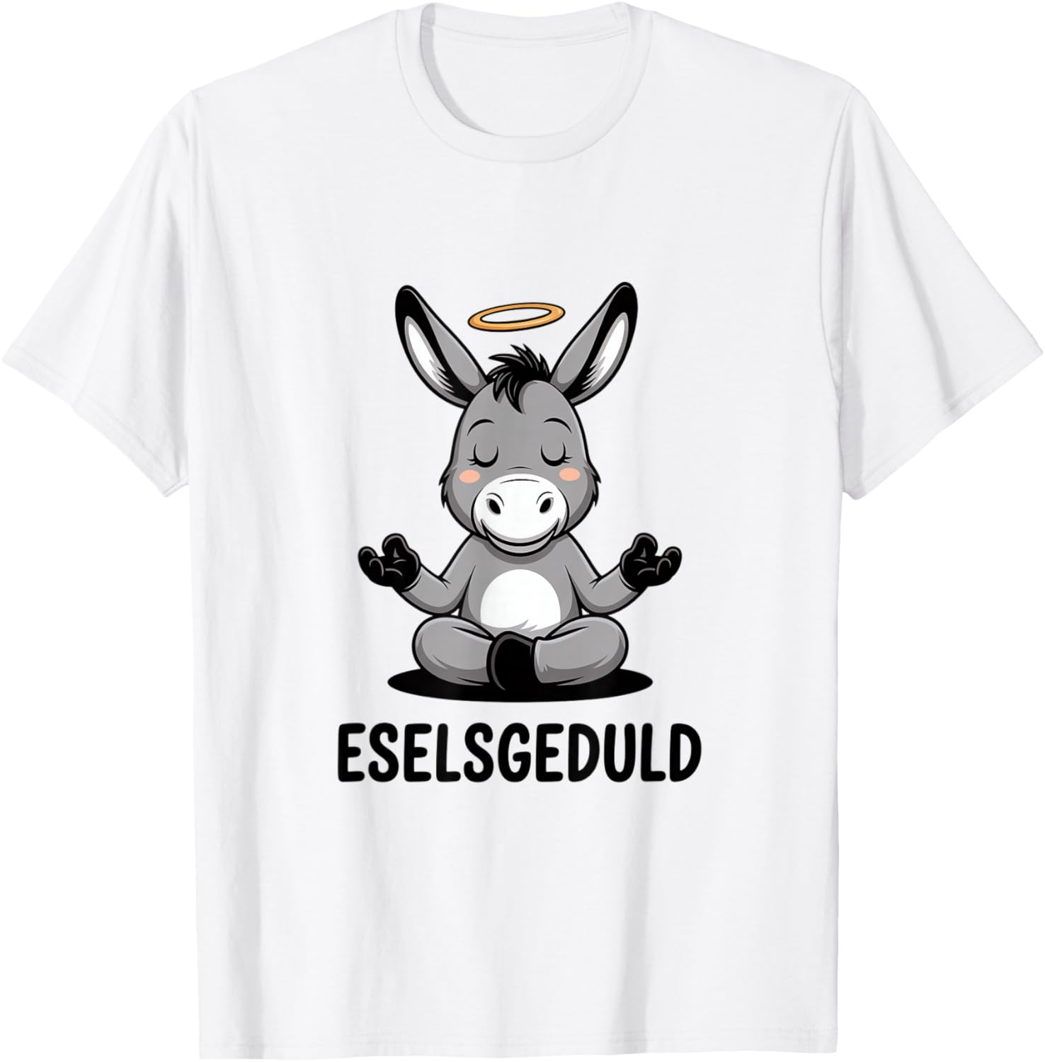 ESELSGEDULD Lustiger Meditierender Esel Yoga T-Shirt - T-Shirt | White