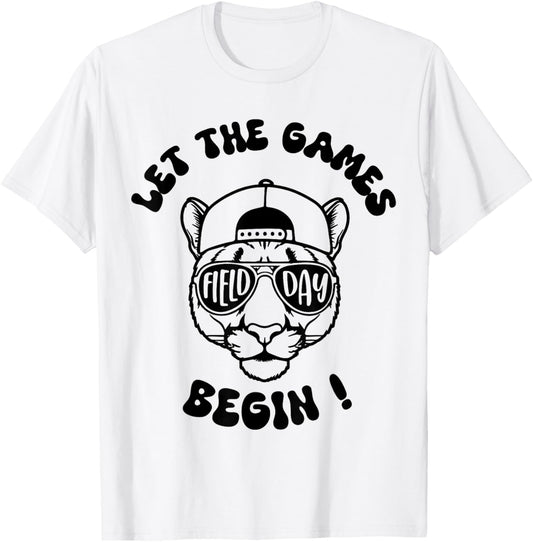 Field Day Let The Games Begin Cougars School Mascot Kids T-Shirt - T-Shirt | White