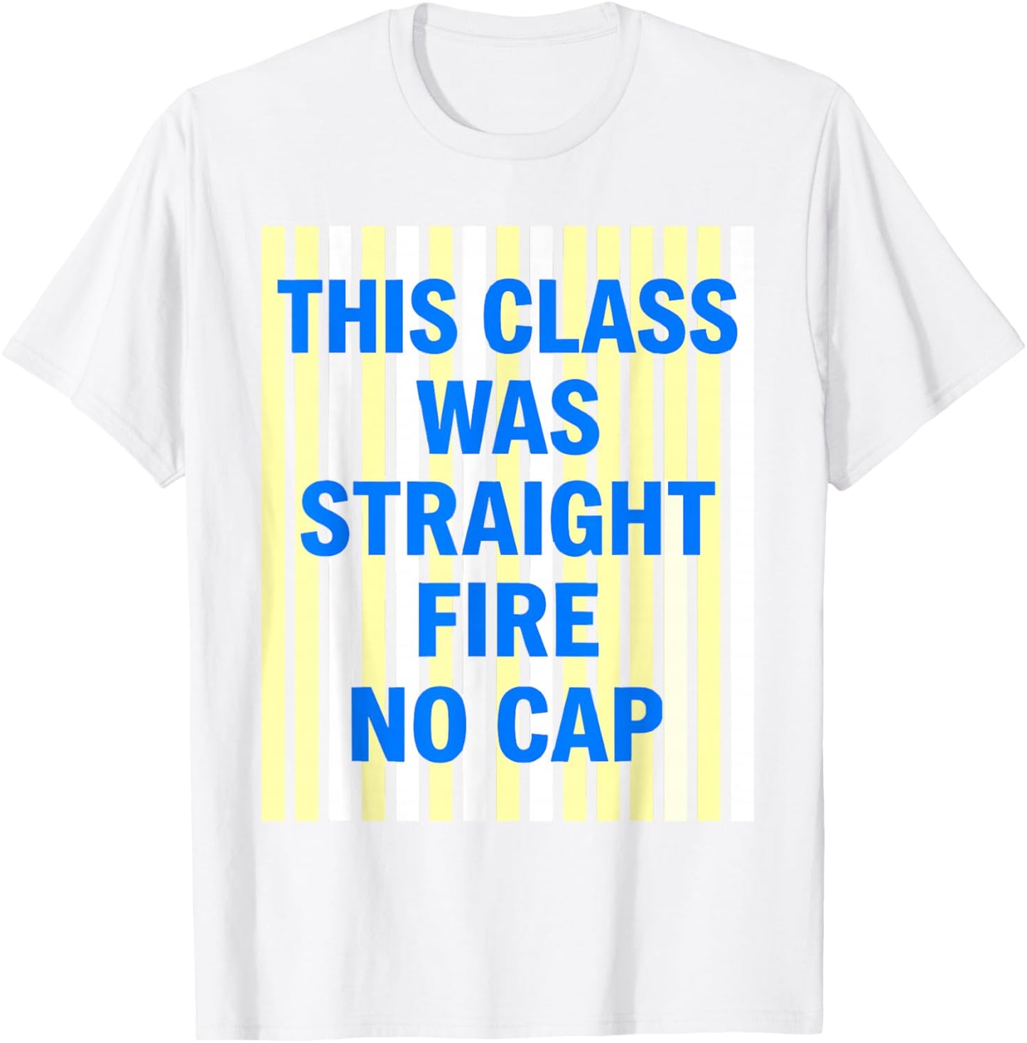 This Class was Straight Fire No Cap Gen Z Slang Funny T-Shirt - T-Shirt | White