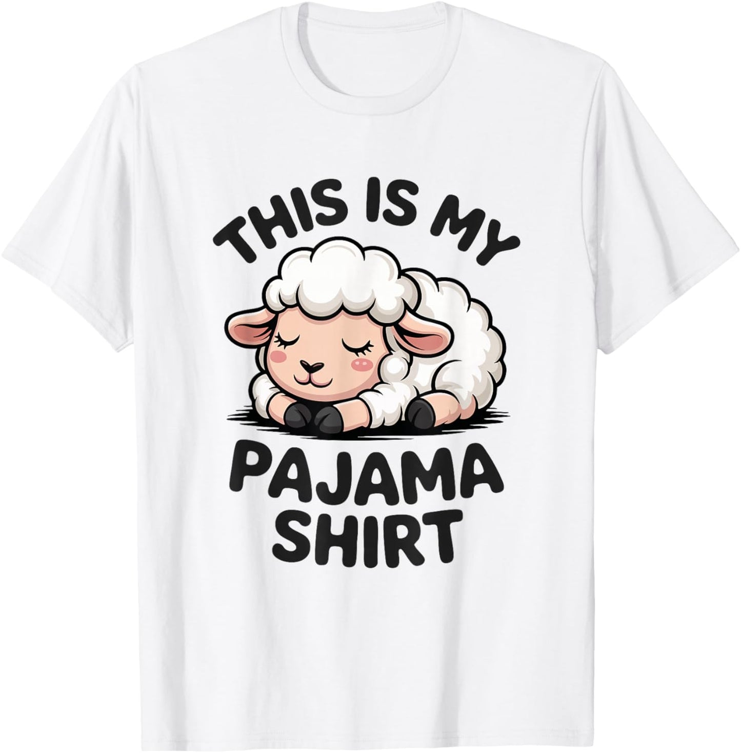 Sleeping Lamb Pajama Cute Bedtime Animal T-Shirt - T-Shirt | White